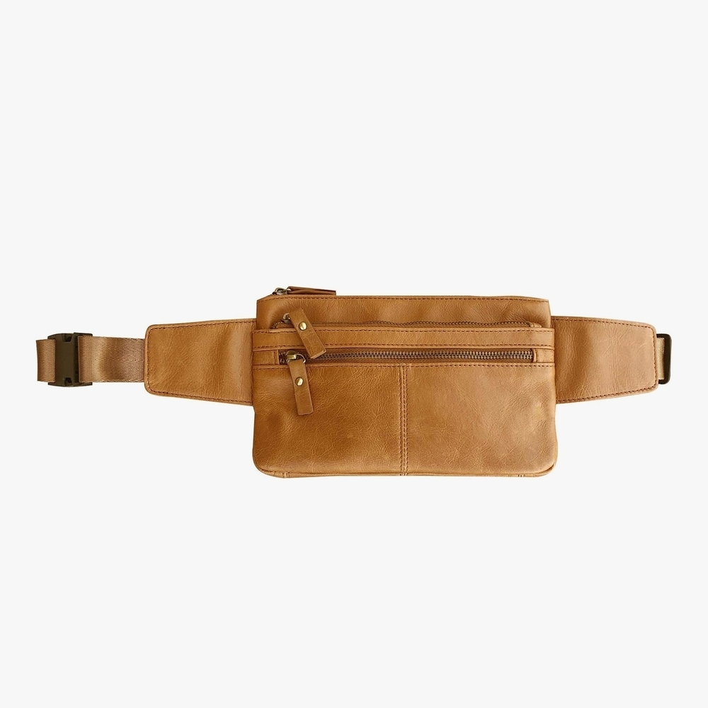 Tan Leather Men's‎ Waist Bag